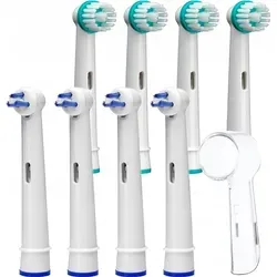 Oral-B Ortho Care Ersatzbürsten 8 Stück mit Schutzkappe - Ersatzbürsten für Zahnspangenpflege, speziell entwickelt für gründliche Reinigung von Zähnen und Bracketbereichen, passend für alle Oral-B rotierenden Zahnbürsten.