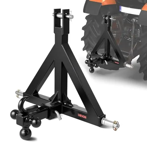 VEVOR 3-Punkt-Anhängerkupplung für Traktoren - Robuste Dreipunktaufnahme aus Kohlenstoffstahl, ideal für Frontlader-Anwendungen, mit einer Tragfähigkeit von 15,9 kg für zuverlässige Leistung.