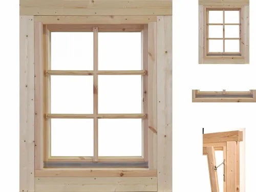 Einzel-Fenster Marit 28 ISO 28mm Holzfenster Gartenhausfenster Einbaufenster