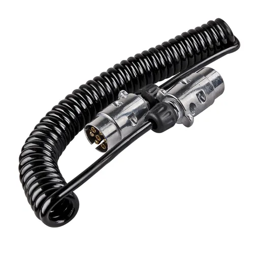 Spiral-Verlängerungskabel für Traktor Ackerschienen 2 Stecker 7-polig - Robustes Spiral-Verlängerungskabel mit 2 Stecker für Traktoren, ideal für den Einsatz im Agrarbereich und sorgt für zuverlässige Verbindungen.