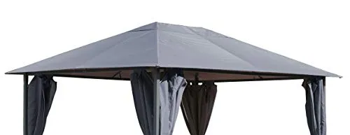 QUICK STAR Ersatzdach für Garten Pavillon 3x4m Grau Antik - Gartenmöbel & Zubehör, wasserabweisendes Dach für Pavillons, passend für QUICK STAR Nizza und IKEA KARLSÖ, mit Lüftungsschlitzen für optimale Belüftung.