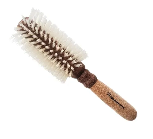 Regincós Rundbürste E.Cork Blonde 860 - Professionelle Haarbürste für voluminöse Styles, nachhaltig mit umweltfreundlichem Korkgriff und Naturborsten für glänzendes Haar.