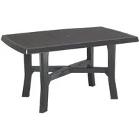 Progarden Rodano Esstisch - Witterungsbeständiger Esstisch aus robustem Polypropylen, ideal für Garten und Balkon. Maße: 138 x 88 x 72 cm, in elegantem Anthrazit.