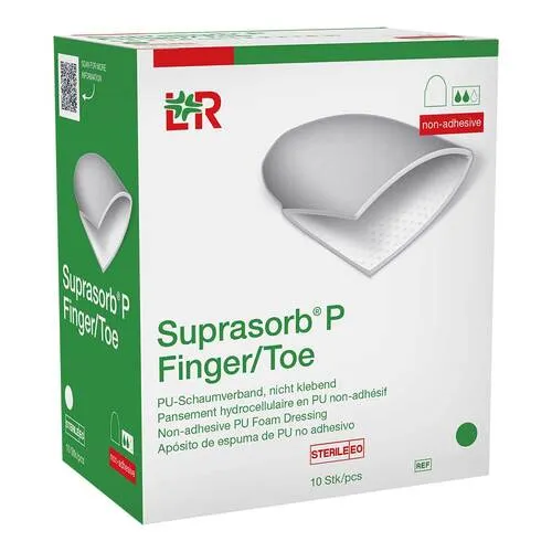Suprasorb P Finger / Toe PU-Schaumverband steril Größe L - Arzneimittel für optimale Wundversorgung, atmungsaktiv und schmerzlindern bei Verletzungen, 10 sterile Verbände pro Packung.