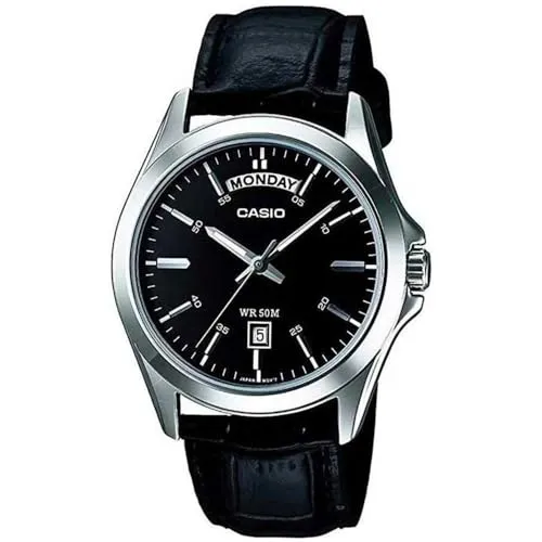 Casio MTP-1370L-1A Herren Uhr - Schwarz - Elegante Herrenuhr mit Quarzwerk und Datumsanzeige, 5 ATM wasserdicht, ideal für den täglichen Gebrauch und stilvolle Anlässe.