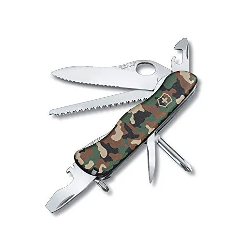 Victorinox Schweizer Taschenmesser, Trailmaster MW, Multitool, Swiss Army Knife, 4 Funktionen, Klinge Wellenschliff, Kapselheber, Camouflage