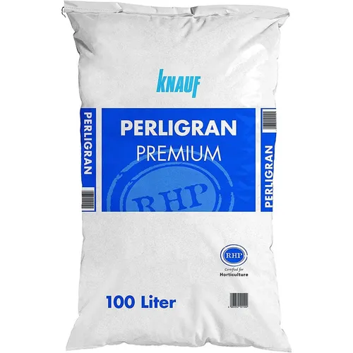 Knauf Gartenbau Perlite Perligran 2-6 mm 100 L - Perlit zur Erden- und Substratverbesserung, sorgt für optimale Luft- und Wasserführung, fördert gesundes Wurzelwachstum und verhindert Staunässe.