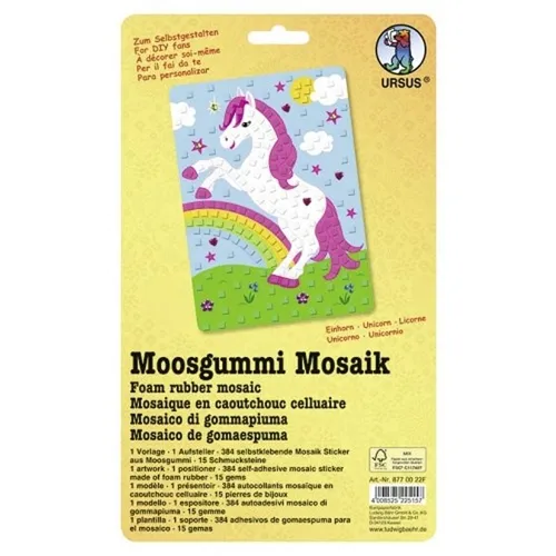 Moosgummi Mosaik Einhorn Bastelset