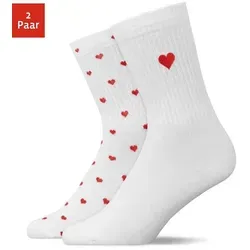 SNOCKS Tennissocken Hohe Sportsocken Love Special (2-Paar) - Nachhaltige Sportsocken aus Bio-Baumwolle, atmungsaktiv und mit liebevollem Herz-Design, ideal für sportliche Aktivitäten und den Alltag.
