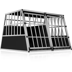 CADOCA Hundetransportbox Aluminium - Trapezförmige XXL Reisebox 97x90x70cm, robust, sicher und ideal für den Urlaub mit deinem Hund