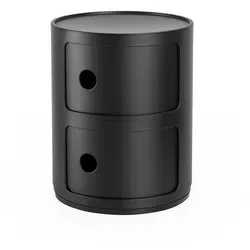 Kartell Componibili 4986, schwarz matt - Sonstige Wohnzimmermöbel: Der Componibili 4986 von Kartell vereint modernes Design mit Funktionalität und bietet praktische Aufbewahrungslösungen in seidig matter Optik.