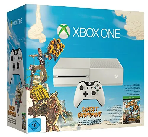 Xbox One Konsole (weiß) mit Sunset Overdrive DLC - Konsolen der neuesten Generation mit 500 GB, ideal für Gaming und Multimedia. Erleben Sie nahtloses Multitasking und eine neue Ära des Multiplayer-Gamings!