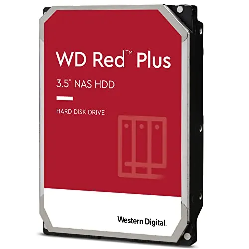 WD Red Plus 2 TB interne NAS Festplatte - Ideal für NAS-Systeme mit bis zu 8 Bays, bietet 3D Active Balance Plus für verbesserte Leistung und Zuverlässigkeit bei der Datenspeicherung.