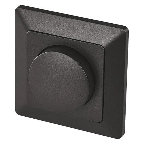 EMOS LED-Dimmer-Schalter mit Drehknopf - Smart Home Dimmer für dimmbare LED- und Halogenlampen, stufenlos dimmbar für eine perfekte Lichtatmosphäre, modernes Design in Anthrazit, 230 V, 50 Hz, 7-110 W/VA.