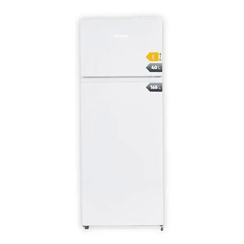 SEVERIN Doppeltürer DT 8760 - Kunststoff, weiß - Kühlschrank mit 206 Litern Nutzinhalt, energieeffizient mit nur 176,3 kWh/Jahr und moderner LED-Beleuchtung für perfekte Übersicht.