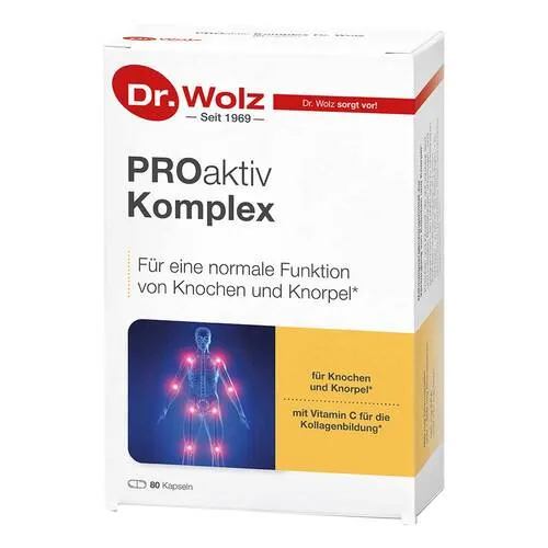 Proaktiv Komplex Kapseln 80 St - Nahrungsergänzung für Gelenke und Knochen. Die spezielle Formel kombiniert essentielle Nährstoffe und fördert die Unterstützung der Gelenk- und Knochenpflege. Ideal für die tägliche Ernährung.