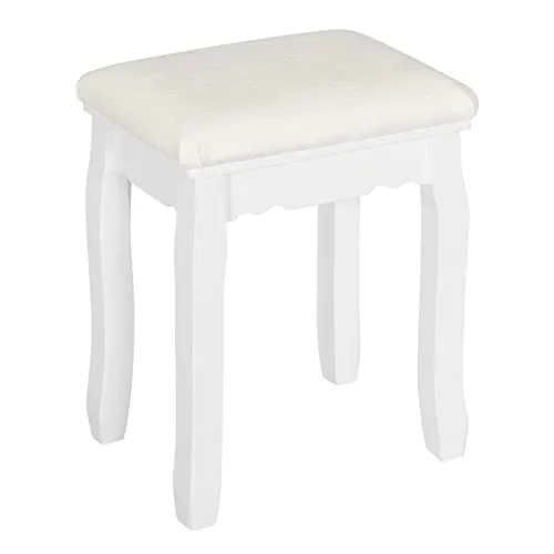 WOLTU Schminkhocker aus Samt für Schminktisch - Schminktisch Zubehör, eleganter Hocker mit Massivholzbeinen, belastbar bis 135 kg und perfekt für jedes Schlafzimmer oder Wohnzimmer.