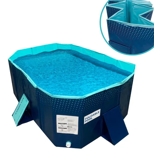 BEST DIRECT Faltbarer Pool - 166 x 107 x 45 cm, kompakt und tragbar für Kinder und Hunde, ideal für Garten und Terrasse
