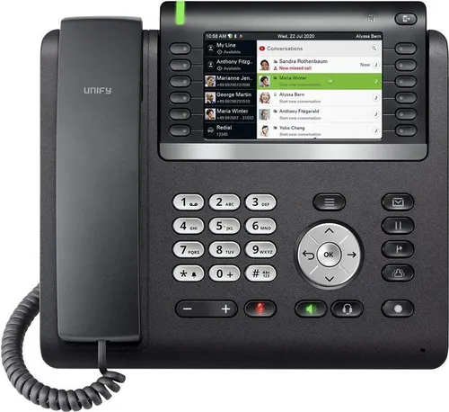 Unify OpenScape Desk Phone CP700X - Schnurgebundenes Telefon mit WLAN und Bluetooth - Festnetztelefone mit extra großem TFT-Display, 6 programmierbaren Funktionstasten und Vollduplex-Freisprechfunktion für optimale Kommunikation.