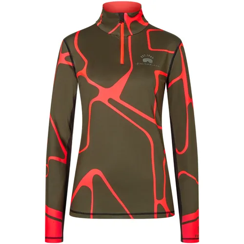 Bogner Fire + Ice Damen Skishirt ILVY3 - leaf green print - Ski Bekleidung mit hochwertigem Allover-Grafik-Print, elastischem Jersey für maximalen Tragekomfort und optimaler Bewegungsfreiheit beim Sport.