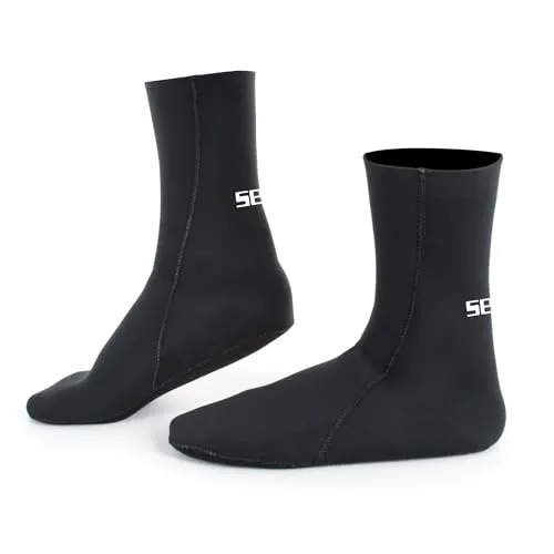 Seac Sub Standard HD Neoprensocken - Hochwertige 2,5-mm Neoprensocken für optimalen Komfort beim Wassersport. Rutschfeste Sohle sorgt für sicheren Halt auf nassen Oberflächen und schützt vor Kälte und Blasen.