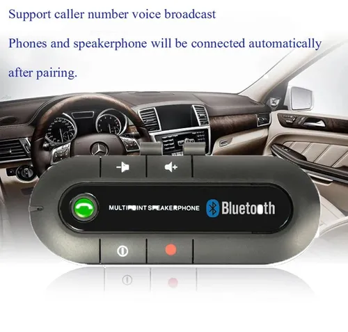 Retoo Freisprecheinrichtung Kfz Auto Bluetooth mit Lautstärkeregler - Motorrad-Headsets mit bis zu 16 Stunden Akku-Laufzeit und einfacher Bedienung über Google Siri Assistant für sicheres Telefonieren während der Fahrt.