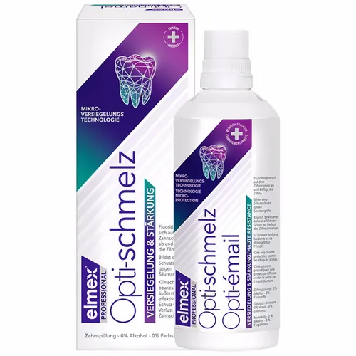 Elmex Opti - schmelz Professional Mundspülung 400ml 3er Pack - Handzahnbürsten, effektive Mundspülung zur Stärkung des Zahnschmelzes und optimalen Mundhygiene – ideal für gesunde Zähne.