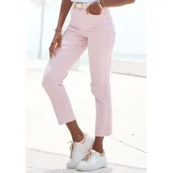 LASCANA Ankle-Jeans mit Stretch, rosa 40 - Modische Ankle-Jeans in gerader Passform aus hochwertigem Denim mit Stretchanteil für optimalen Tragekomfort. Ideal für den Alltag und vielseitig kombinierbar.