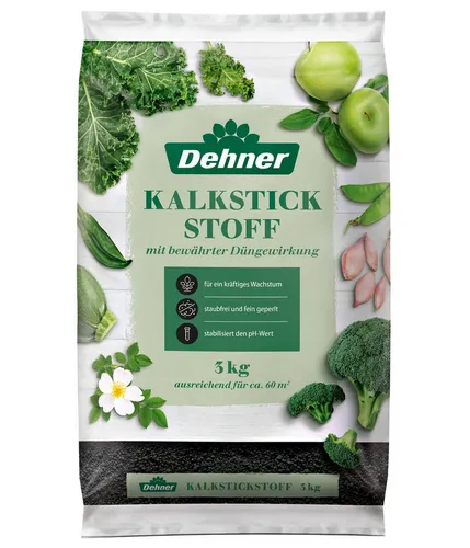 Dehner Gartendünger Kalkstickstoff für Gemüsepflanzen 3 kg - Pflanzendünger mit 19,8 % Stickstoff, ideal für gesunde Gemüse- und Erdbeerernte auf ca. 60 qm. Staubfreie Anwendung für müheloses Düngen!