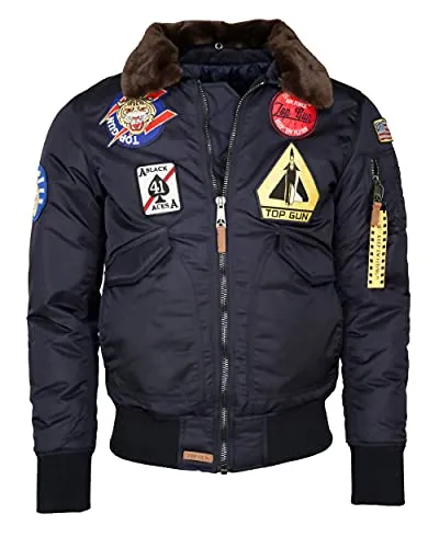 Top Gun Herren Bomberjacke Tg20202013 Navy, M - Funktionsjacken von Top Gun, gut gefüttert mit typischer Ärmeltasche und elastischem Strickbund für optimalen Tragekomfort.
