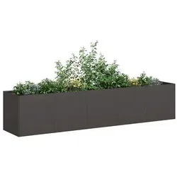 vidaXL Pflanzkübel Schwarz 200x40x40 cm - Garten-Zubehör: Langlebiger Pflanzkübel aus kaltgewalztem Stahl mit viel Platz für Pflanzen, ideal für Gärten, Balkone und Terrassen.