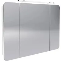 FACKELMANN Milano LED Spiegelschrank 110x78 cm - Moderner Badespiegel mit 3 Türen, integrierter LED-Beleuchtung und stilvollem Design für ein elegantes Badezimmer.