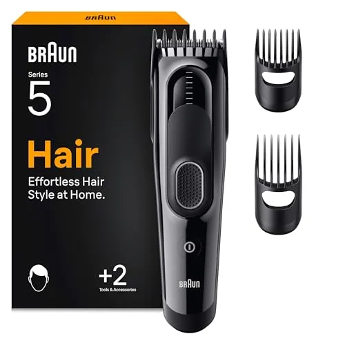 BRAUN Haarschneider HairClipper HC5530 - Haar- & Bartschneidegeräte mit präzisem Einstellbereich von 3 bis 35 mm, ideal für individuelle Haarschnitte und kabellose Nutzung.