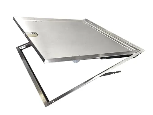 Edelstahl Schachtabdeckung A15 - Rostfreier Gullideckel für Pflasterarbeiten - Begehbare Schachtabdeckung aus rostfreiem Edelstahl, ideal für Pflasterungen. Hohe Belastbarkeit bis 1,5T (EN124) mit 2 Stoßdämpfern für zusätzliche Sicherheit.