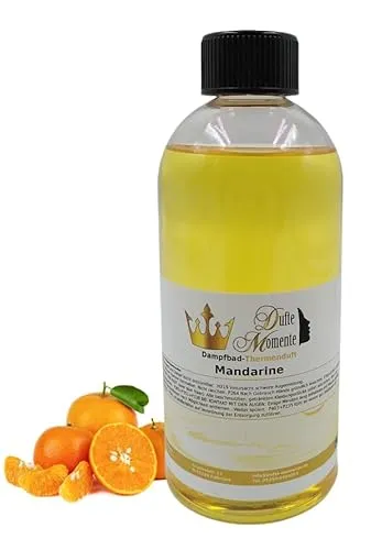 Dufte Momente | Dampfbad Duft Konzentrat Mandarine 500ml | naturreine und natürliche ätherische Öle | für alle gängigen Dampfduschen, Verdampferanlagen, … geeignet | vegan und ohne Tierversuche