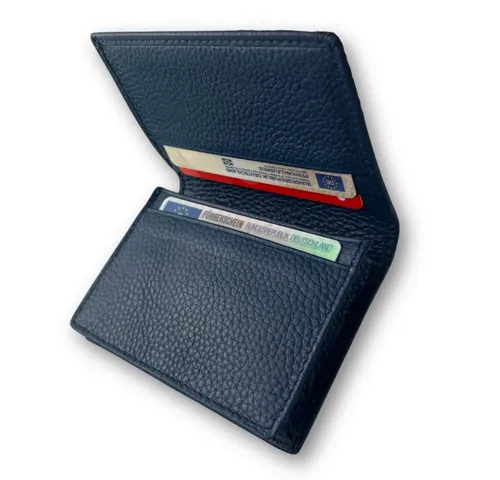 Fomax Kartenetui für EC-Karten oder Visitenkarten, 100% Echtleder, schlichtes Design, für bis zu 20 EC-Karten, Visitenkarten oder Geldscheine