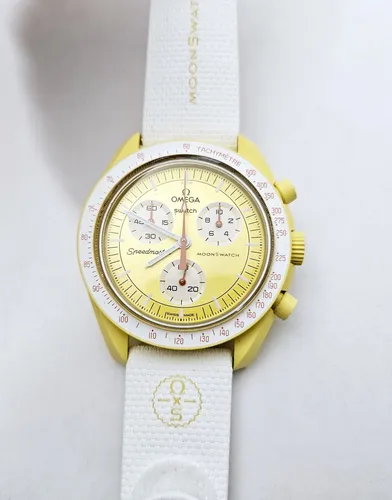 Omega x Swatch Mond Swatch Mission to the Sun Speedmaster Gelb, gelb, Armband