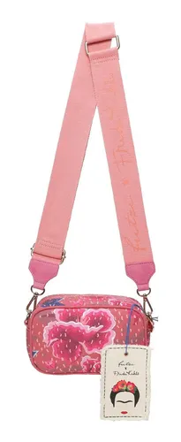 Fritzi aus Preußen Umhängetasche Canvas Crossbody Bag, Flower Fruity - Umhängetasche aus hochwertigem Canvas mit floralem Design, stufenlos verstellbarem Schulterriemen und praktischen Zipper-Verschluss für stilbewusste Frauen.