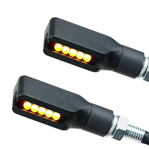 Germany Motorsports LED Miniblinker Motorrad Blinker Corner E geprüft E Mark universal für Moped Roller Custom mit 12V (1 Paar)
