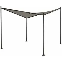 Siena Garden Pavillon Berlino - quadratischer Pavillon 300x300 cm in Grau, ideal für schattige Stunden im Garten mit robustem Stahlgestell und Polyester-Dach