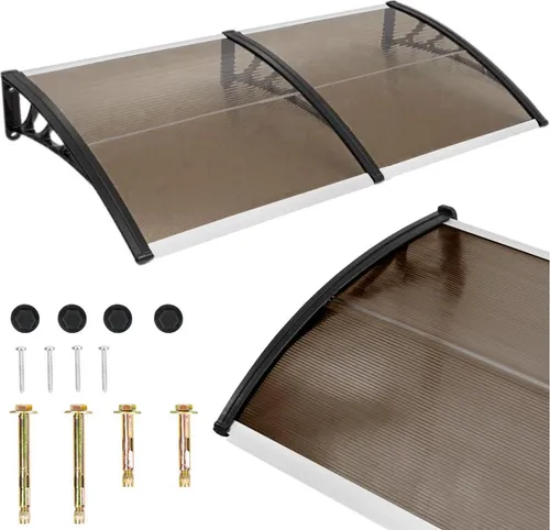 Dach über der Eingangstür, Balkondach, Fenster, Klimaanlage, braun 200x100