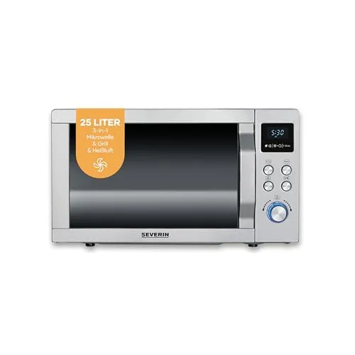 SEVERIN Mikrowelle MW 7774 - 3-in-1 mit Grill und Heißluftfunktion, vielseitig einsetzbar und intuitiv bedienbar dank LED Touch Display