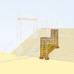 Layher Uni Leicht Treppen-Kit Typ1 mit Durchgang - Zubehör für Leitern & Gerüste – ermöglicht sicheren Zugang in Treppenhäusern ohne Komplettsperrung der Treppe, ideal für effizientes Arbeiten in der Höhe.