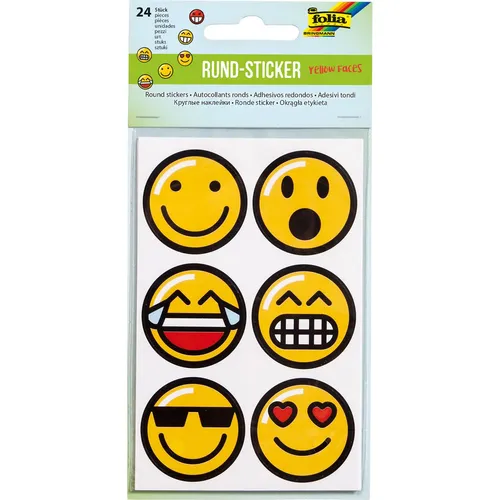 folia 24 Aufkleber Emojis verschiedene Motive