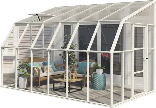 Rion Wintergarten Sun Room 46 - 258x384 cm - Garten-Zubehör mit 7 Jahren Herstellergarantie, ideal für die Schaffung eines lichtdurchfluteten Rückzugsortes im Garten, einfache Selbstmontage mit Anleitung.