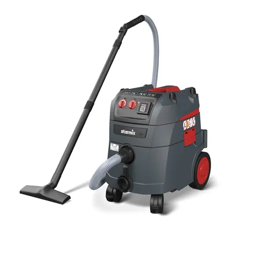 Starmix ISP iPulse L-1635 Handwerkersauger - Werkstattsauger mit Steckdose, zertifiziert nach BGIA Staubklasse L, bietet automatische Filterabreinigung für kontinuierliche Saugleistung und ist ideal für leicht gefährliche Stoffe.
