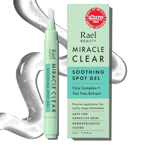 Rael Miracle Clear Pickelstift mit Teebaumöl - Korean Skincare, Anti Pickel Gel für frühe Akne, mit Centella Asiatica, Bernsteinsäure, dermatologisch getestet, vegan, tierversuchsfrei (4ml)