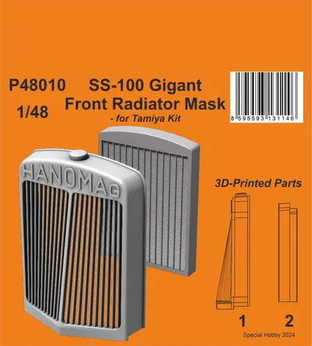 Special Hobby 3D Print HANOMAG SS-100 Gigant Front Radiator Mask 1:48 Art P48010