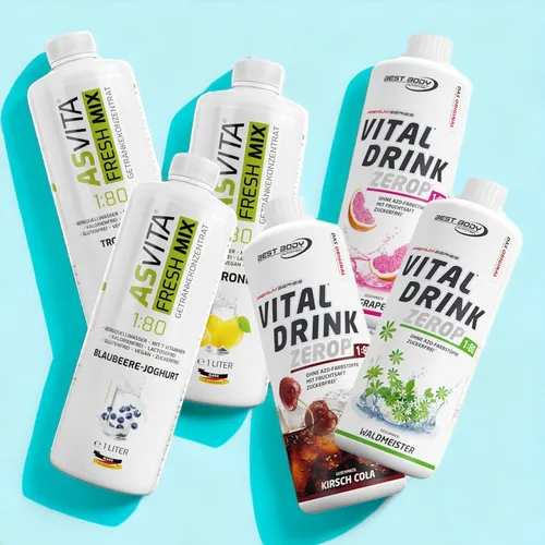Best Body Nutrition Vital Drink Zerop Eistee Zitrone 1000ml - Erfrischender Sirup für Sportgetränke, ideal für Wassersprudler. Ergibt 200 Portionen mit einem optimierten Mischverhältnis von 1:80. Perfekt für aktive Tage und jederzeit genussvoll.