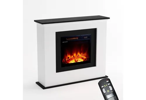 KAMINLICHT Elektrokamin NEO 4 - Heizlüfter mit 3D-Flammen und Fernbedienung - Elektrischer Kamin mit täuschend echtem LED-Kaminfeuer, energiesparender Heizfunktion und flexiblem Betrieb ohne Schornstein, ideal für gemütliche Abende.